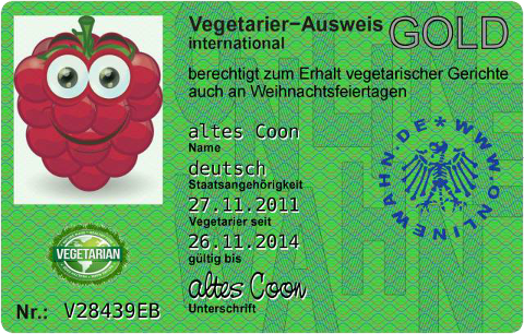 Vegetarier-Ausweis