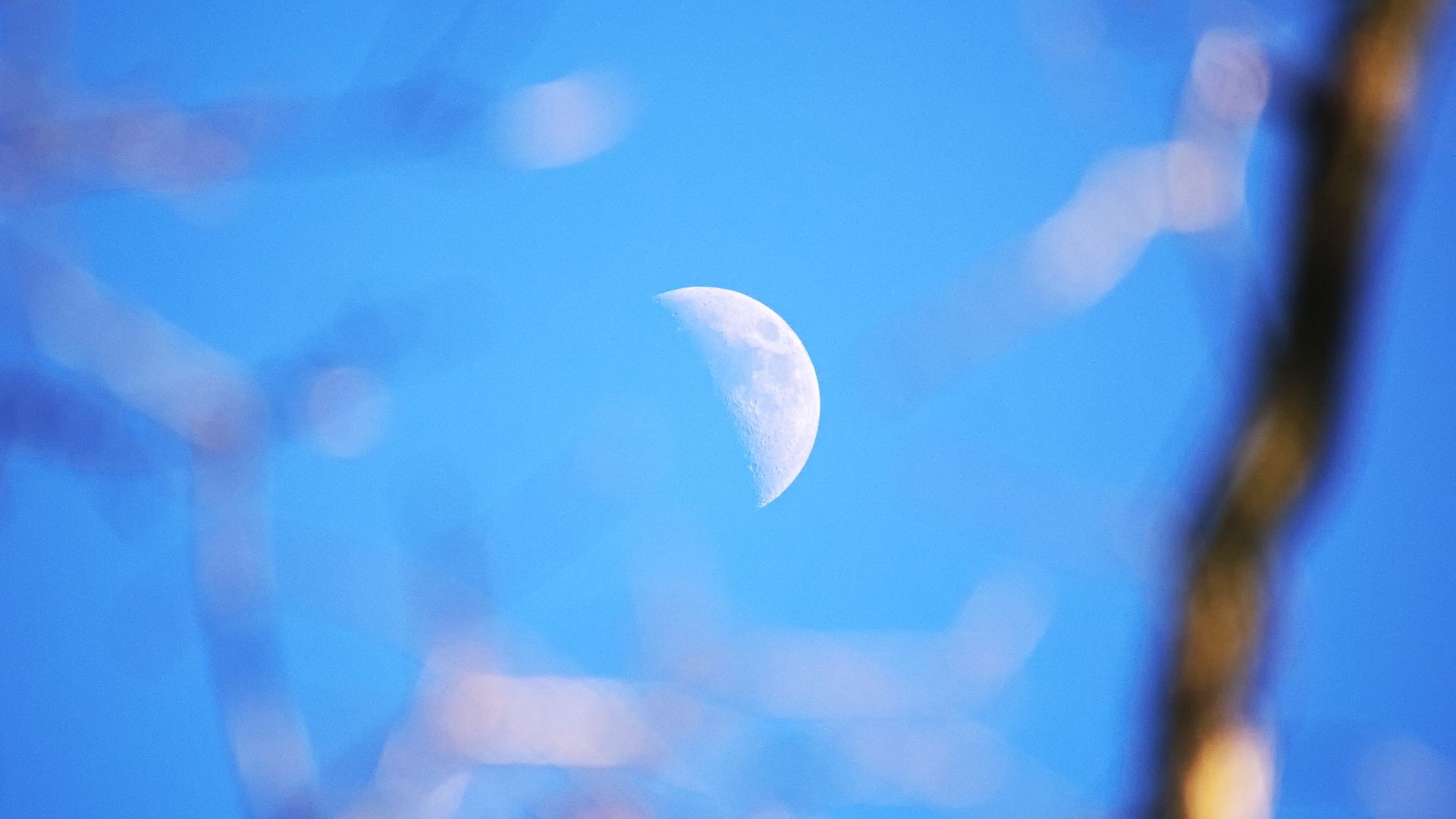 Weißer Mond mitten am Tag